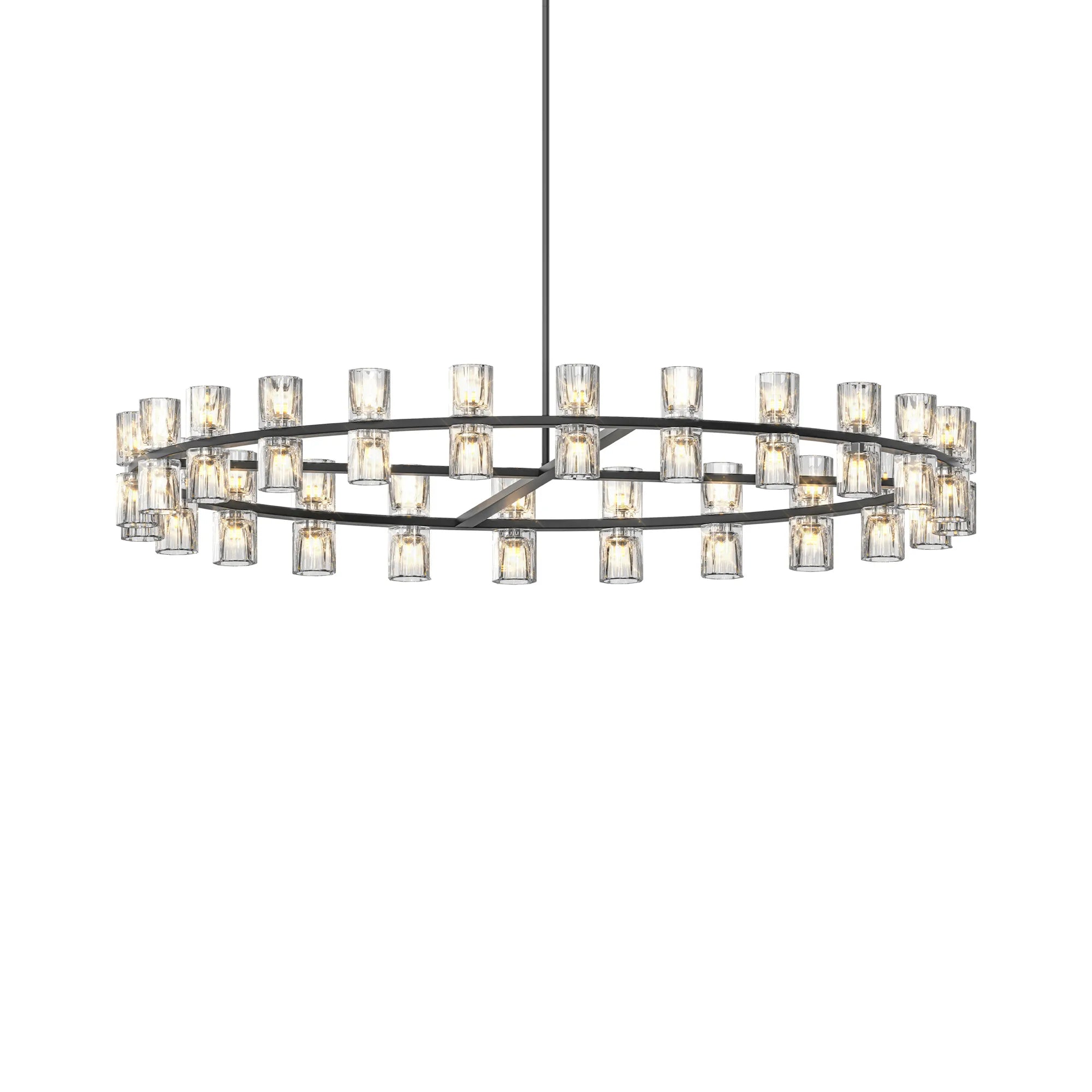 48” Modern Round Crystal Chandelier