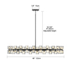 48” Modern Round Crystal Chandelier