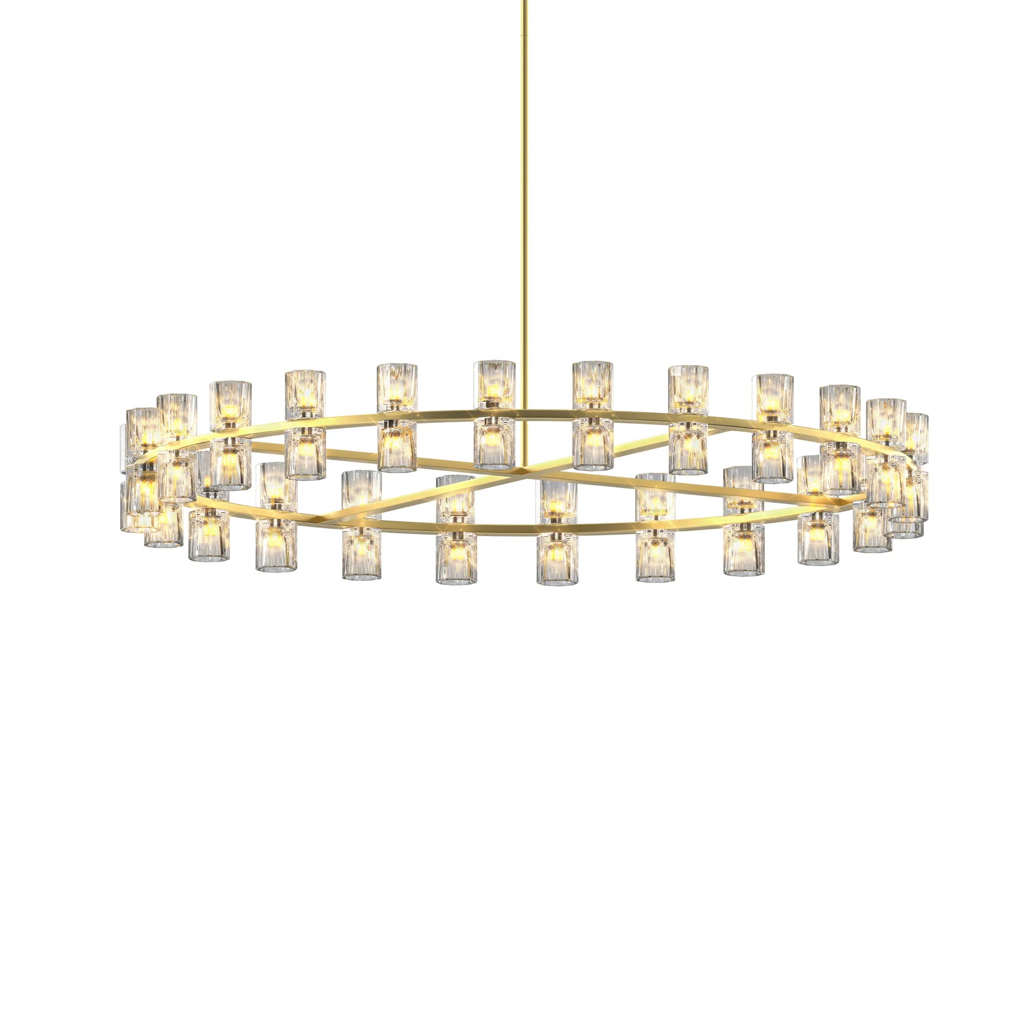 48” Modern Round Crystal Chandelier