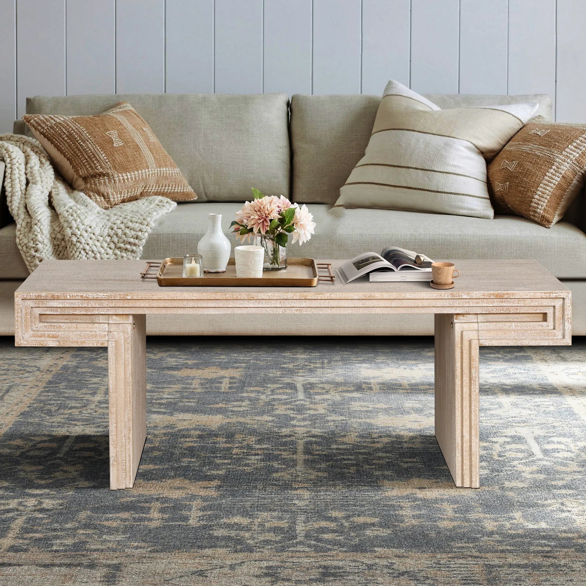 48" Vintage Rustic Coffee Table, Rectangular
