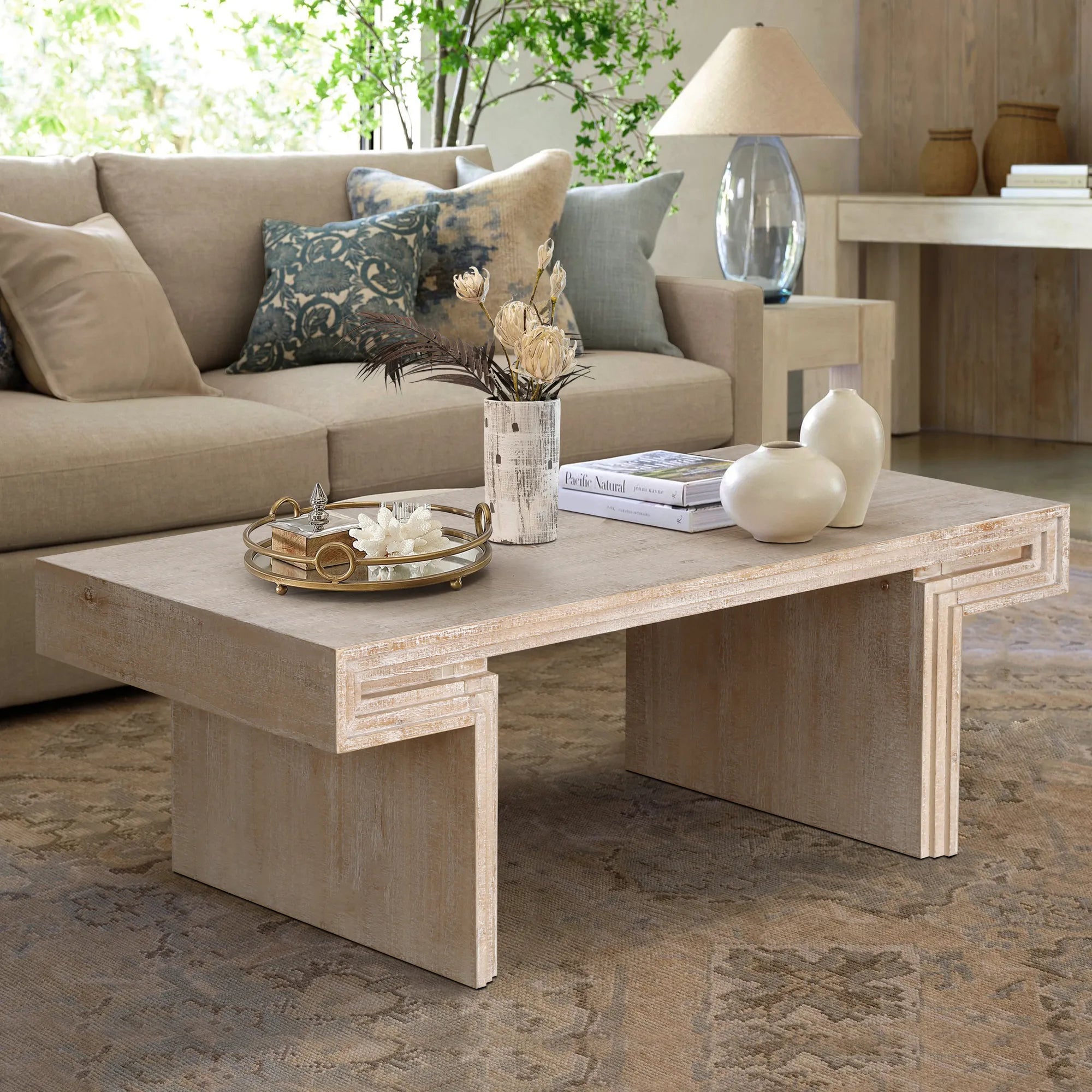 48" Vintage Rustic Coffee Table, Rectangular