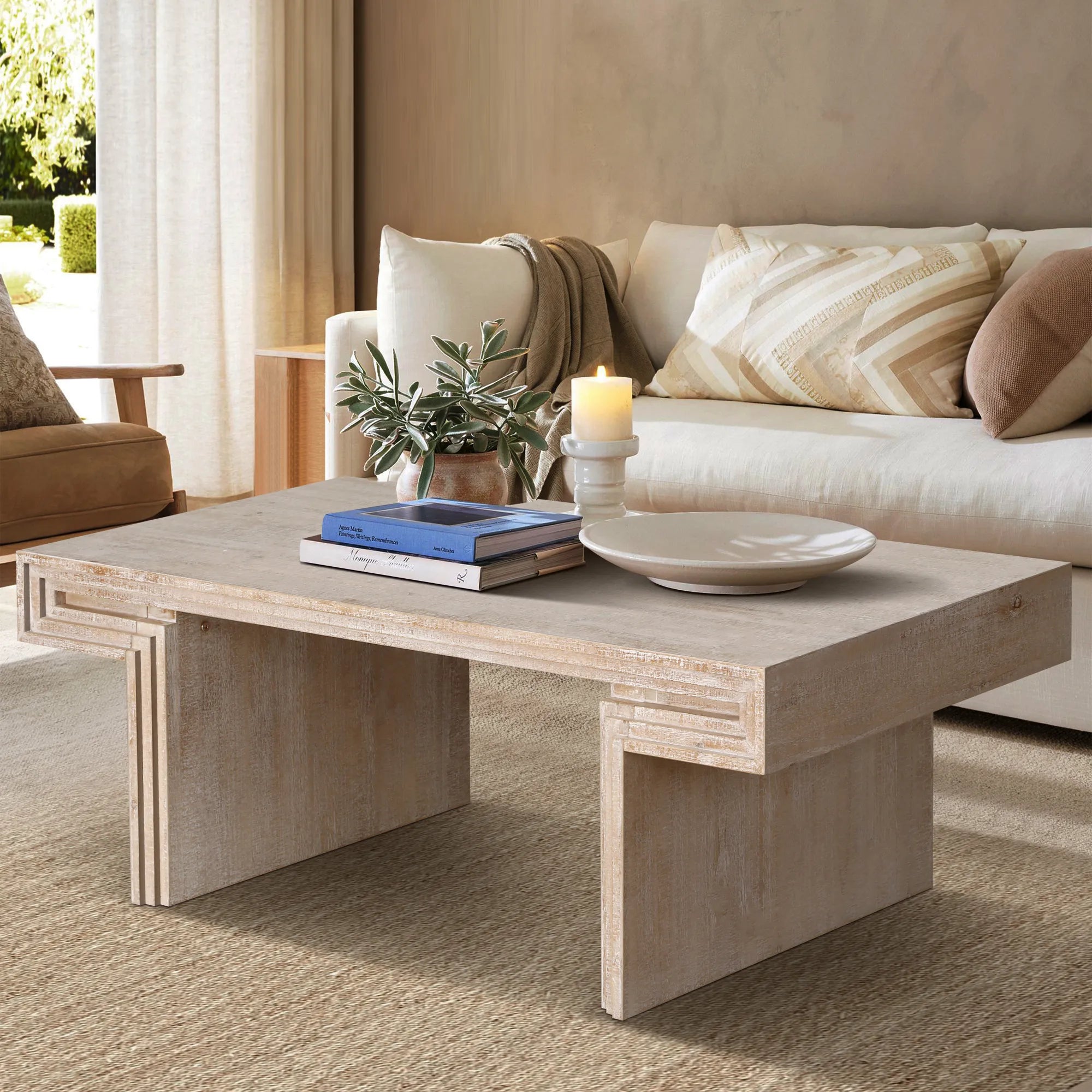 48" Vintage Rustic Coffee Table, Rectangular