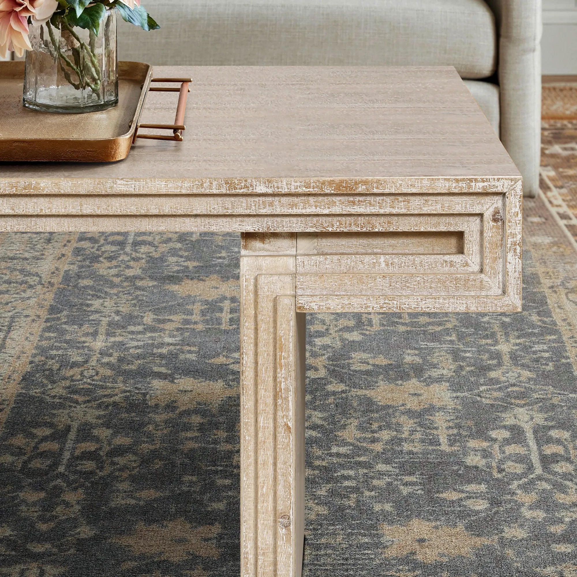 48" Vintage Rustic Coffee Table, Rectangular