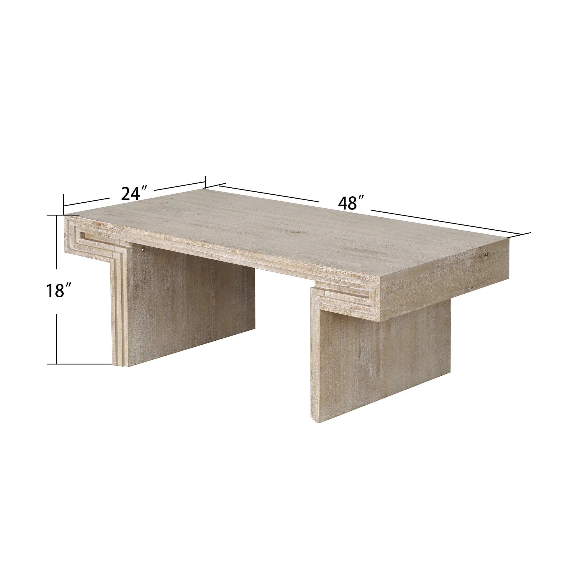48" Vintage Rustic Coffee Table, Rectangular