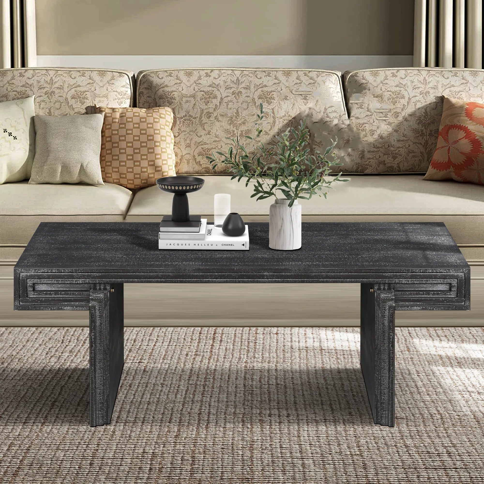 48" Vintage Rustic Coffee Table, Rectangular