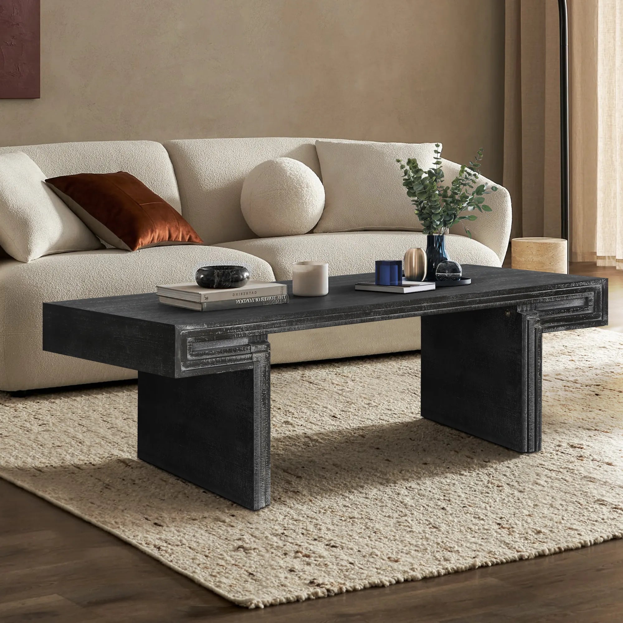 48" Vintage Rustic Coffee Table, Rectangular