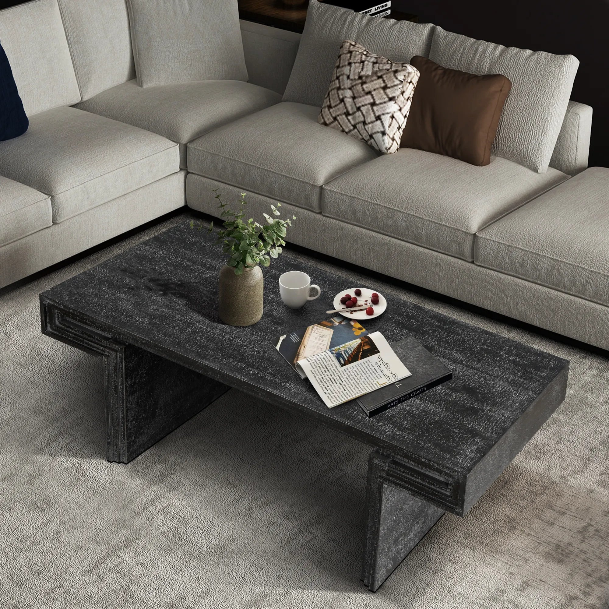 48" Vintage Rustic Coffee Table, Rectangular