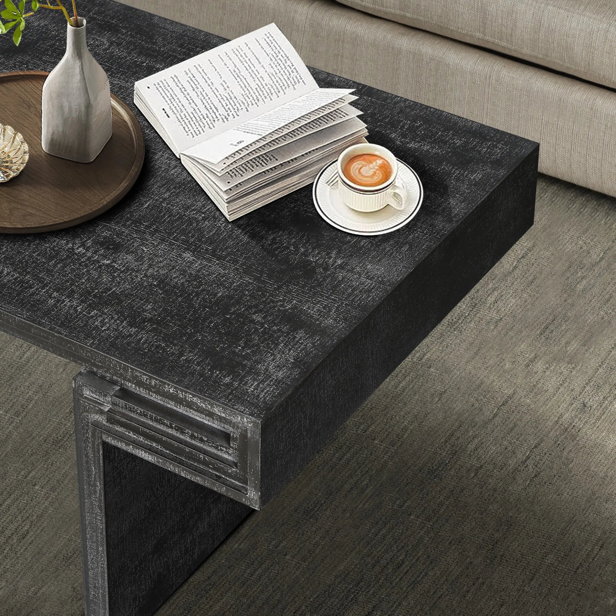 48" Vintage Rustic Coffee Table, Rectangular