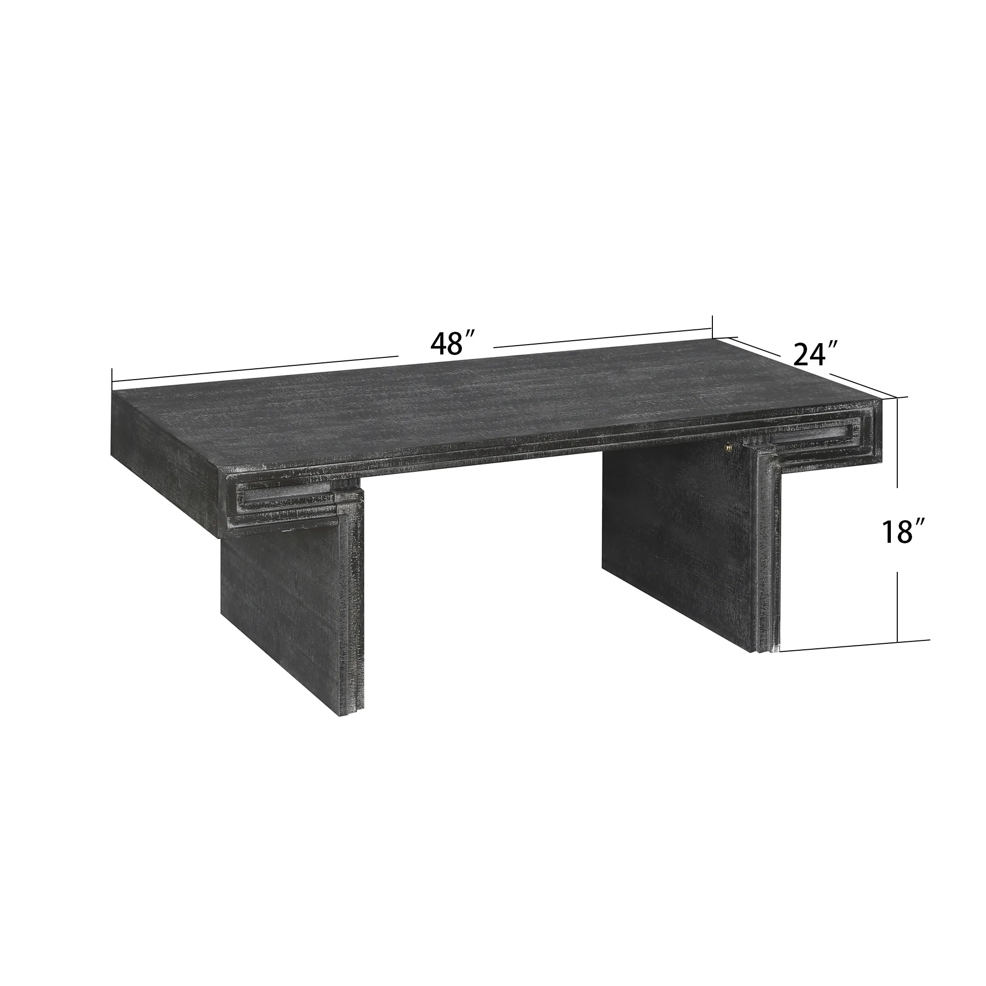 48" Vintage Rustic Coffee Table, Rectangular
