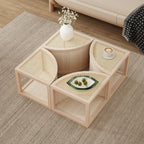 4 Pieces Modular Rattan Coffee Table