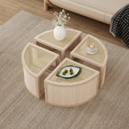 4 Pieces Modular Rattan Coffee Table