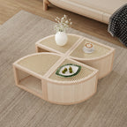 4 Pieces Modular Rattan Coffee Table