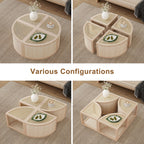 4 Pieces Modular Rattan Coffee Table