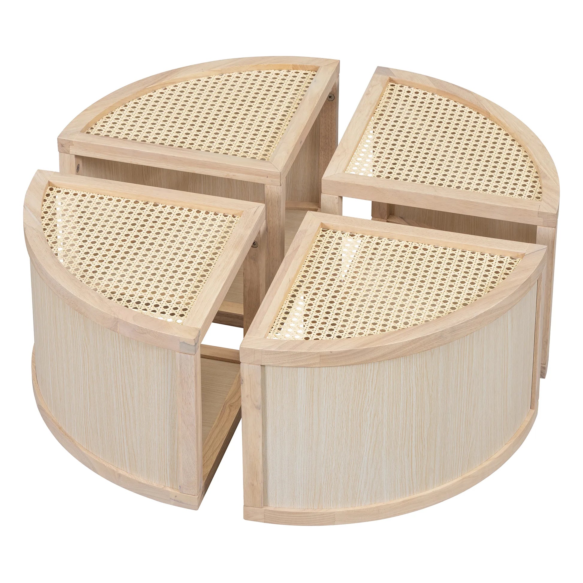 4 Pieces Modular Rattan Coffee Table