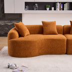 4 Seater Chenille Fabric Full Sponge Legless Compressed Sectional Sofa