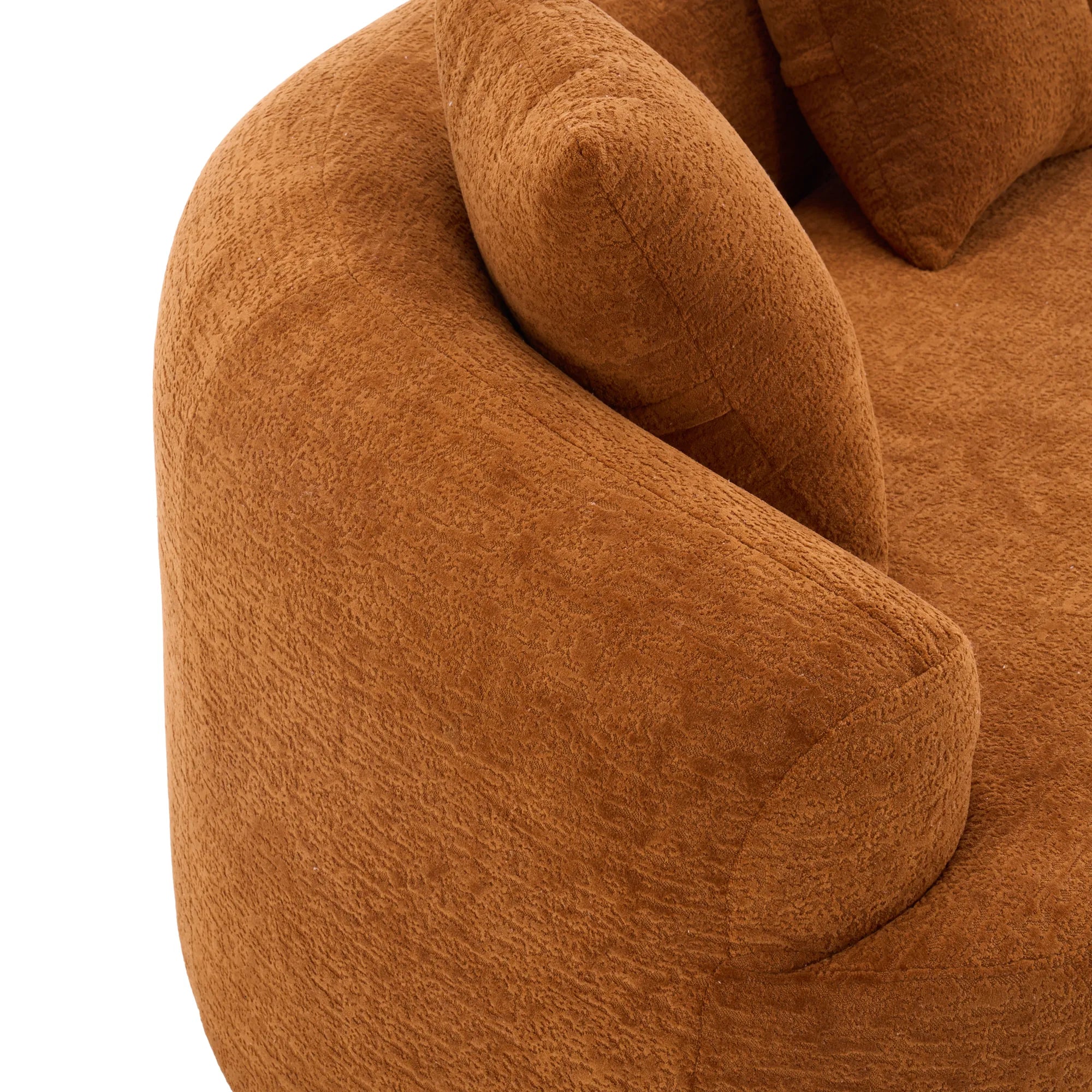 4 Seater Chenille Fabric Full Sponge Legless Compressed Sectional Sofa