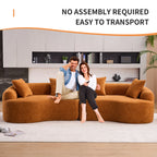 4 Seater Chenille Fabric Full Sponge Legless Compressed Sectional Sofa