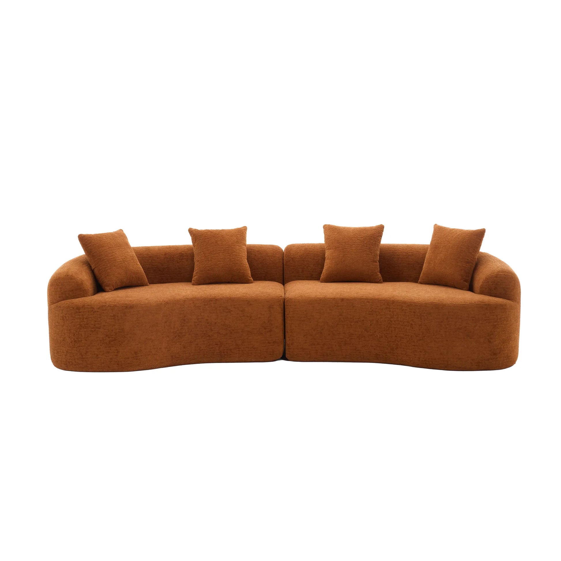 4 Seater Chenille Fabric Full Sponge Legless Compressed Sectional Sofa