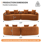 4 Seater Chenille Fabric Full Sponge Legless Compressed Sectional Sofa