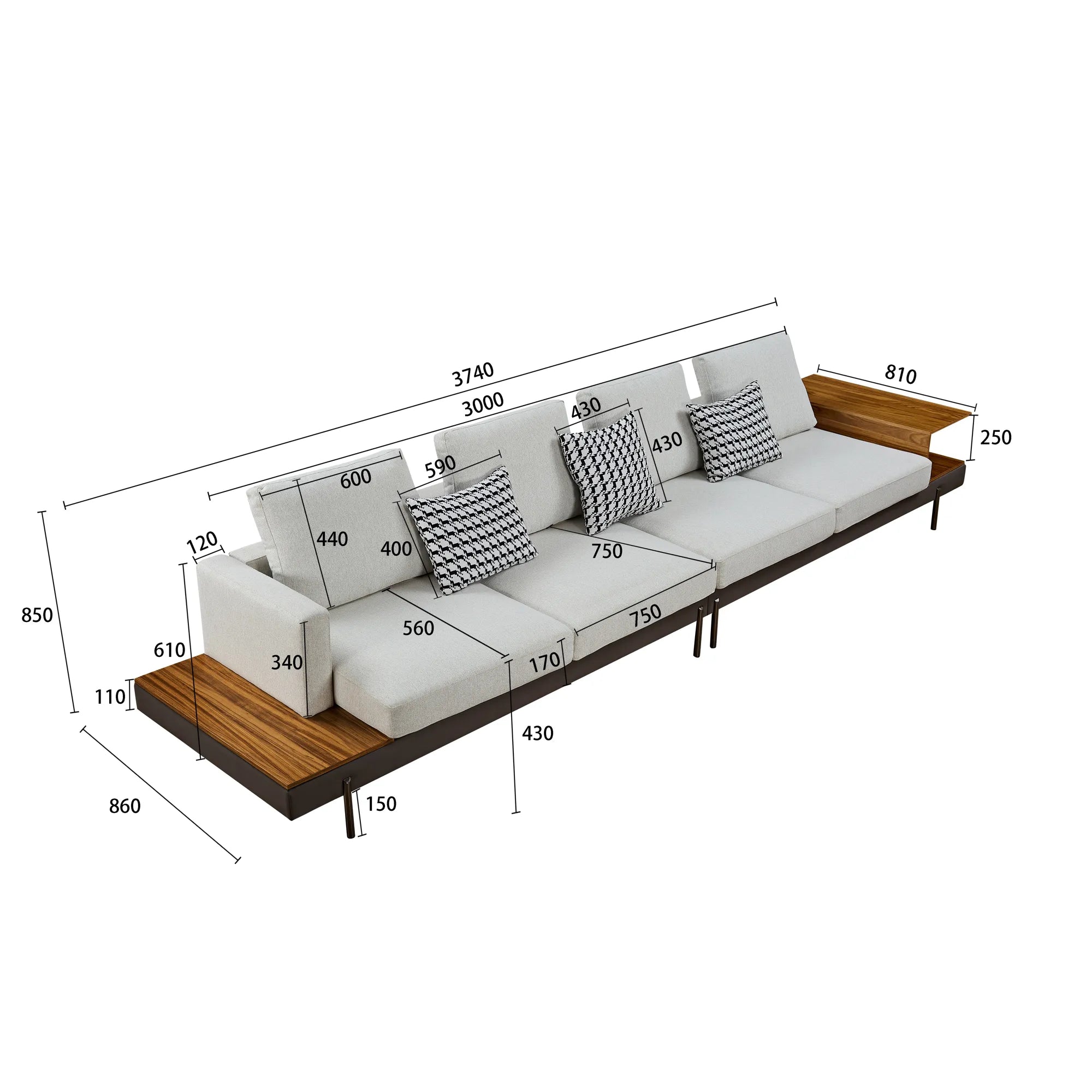 4 Seater Elegant Design Luxury Modern Sofa