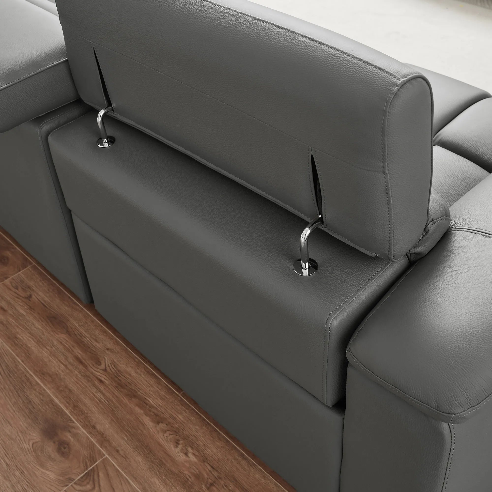 4 Seater L Shape Leather Modern Power Reclining Sofa