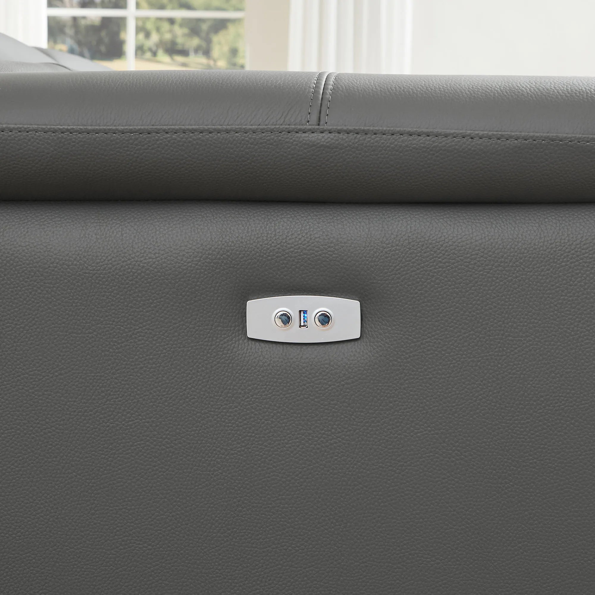 4 Seater L Shape Leather Modern Power Reclining Sofa