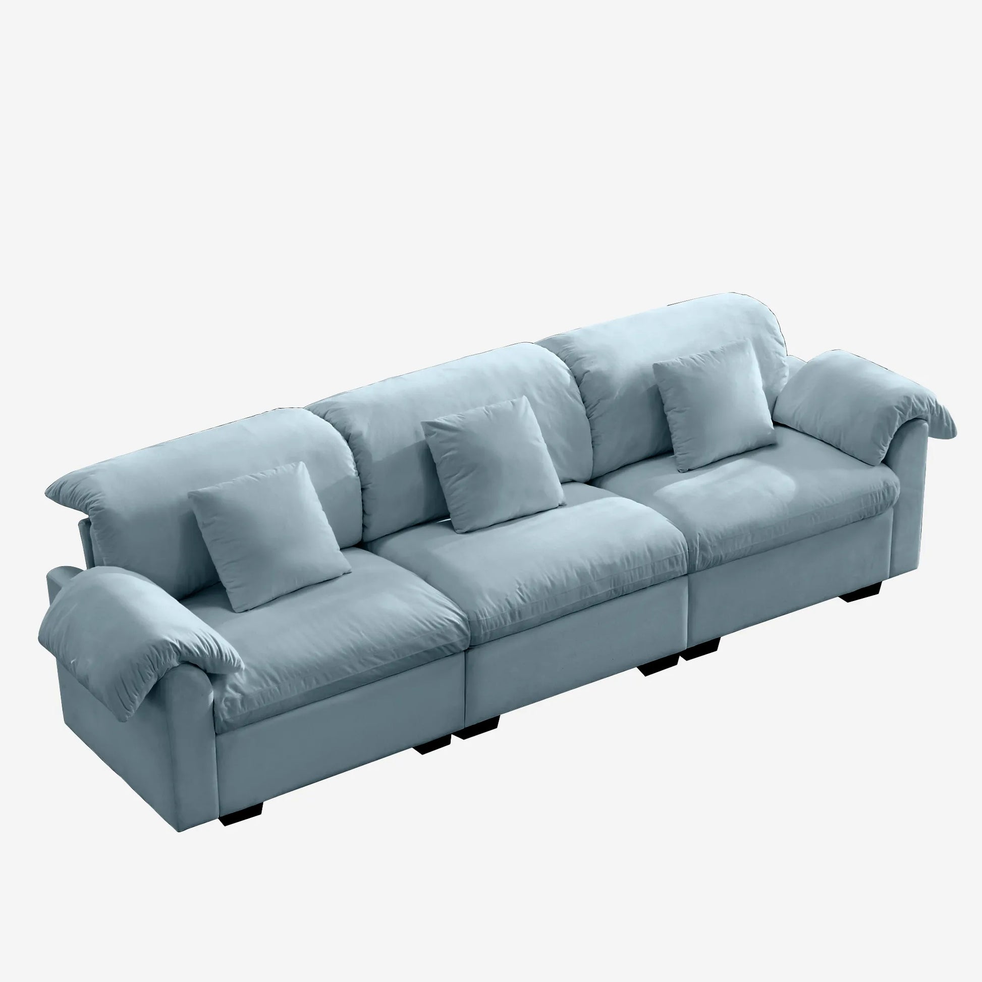 3 Seater Oversized Modern Velvet Cloud Comfort Sectional Sofa with Ottoman & Underseat Storage