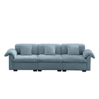 3 Seater Oversized Modern Velvet Cloud Comfort Sectional Sofa with Ottoman & Underseat Storage