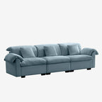 3 Seater Oversized Modern Velvet Cloud Comfort Sectional Sofa with Ottoman & Underseat Storage