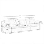 3 Seater Oversized Modern Velvet Cloud Comfort Sectional Sofa with Ottoman & Underseat Storage