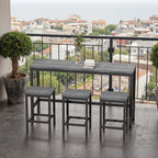 4 Pieces Modern Bar Table Set with 3 Stools