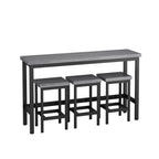 4 Pieces Modern Bar Table Set with 3 Stools