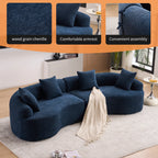 4 Seater Chenille Fabric Full Sponge Legless Compressed Sectional Sofa