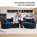 4 Seater Chenille Fabric Full Sponge Legless Compressed Sectional Sofa