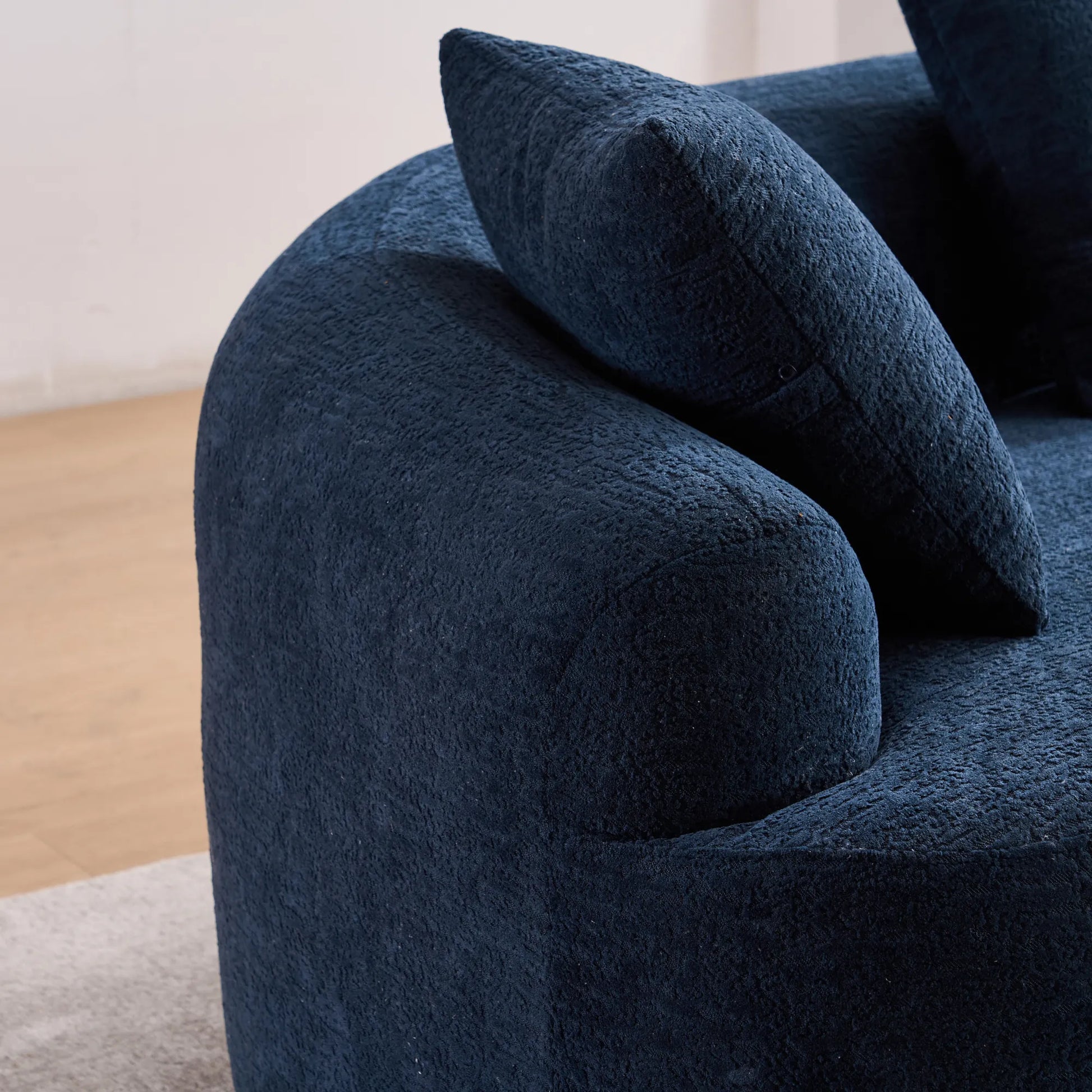 4 Seater Chenille Fabric Full Sponge Legless Compressed Sectional Sofa