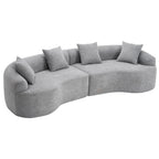4 Seater Chenille Fabric Full Sponge Legless Compressed Sectional Sofa
