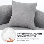 4 Seater Chenille Fabric Full Sponge Legless Compressed Sectional Sofa