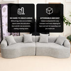 4 Seater Chenille Fabric Full Sponge Legless Compressed Sectional Sofa