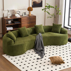 4 Seater Chenille Fabric Full Sponge Legless Compressed Sectional Sofa