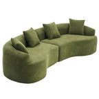 4 Seater Chenille Fabric Full Sponge Legless Compressed Sectional Sofa
