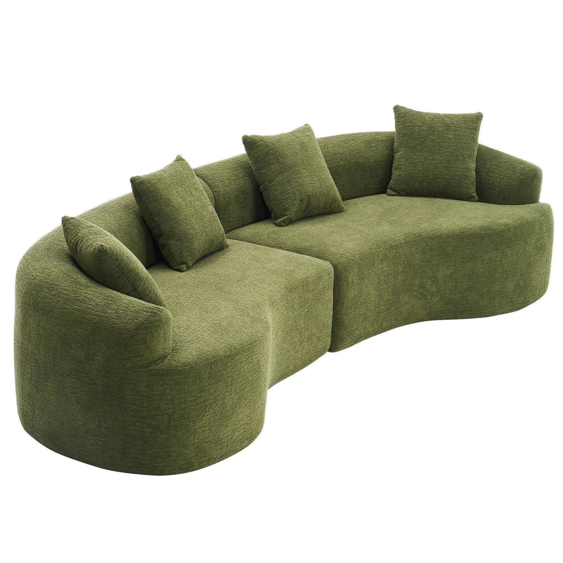 4 Seater Chenille Fabric Full Sponge Legless Compressed Sectional Sofa