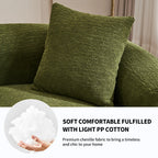 4 Seater Chenille Fabric Full Sponge Legless Compressed Sectional Sofa