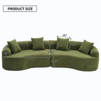 4 Seater Chenille Fabric Full Sponge Legless Compressed Sectional Sofa