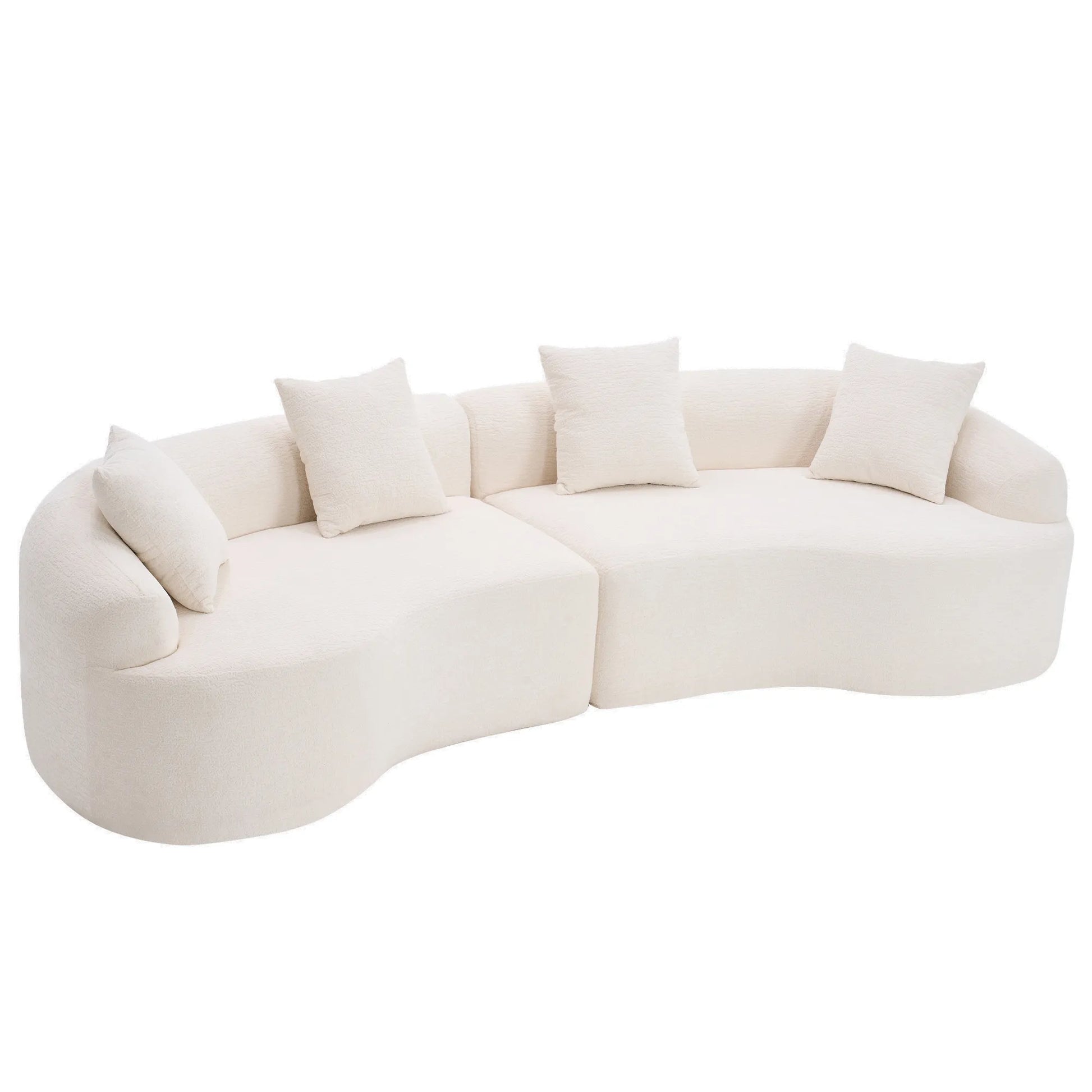 4 Seater Chenille Fabric Full Sponge Legless Compressed Sectional Sofa