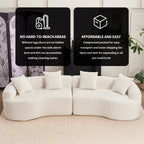 4 Seater Chenille Fabric Full Sponge Legless Compressed Sectional Sofa