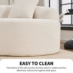 4 Seater Chenille Fabric Full Sponge Legless Compressed Sectional Sofa