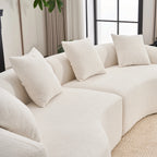 4 Seater Chenille Fabric Full Sponge Legless Compressed Sectional Sofa