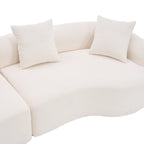 4 Seater Chenille Fabric Full Sponge Legless Compressed Sectional Sofa