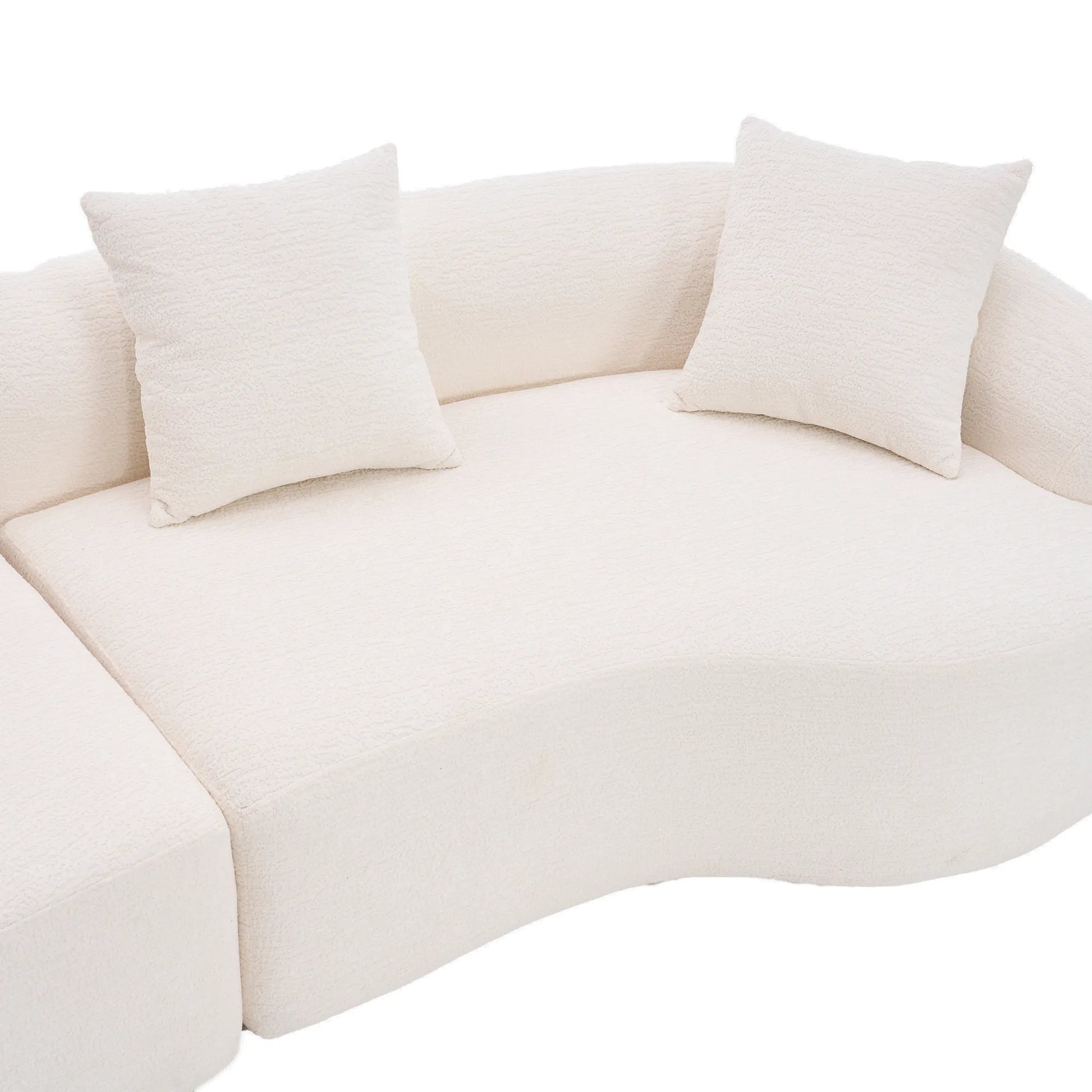 4 Seater Chenille Fabric Full Sponge Legless Compressed Sectional Sofa