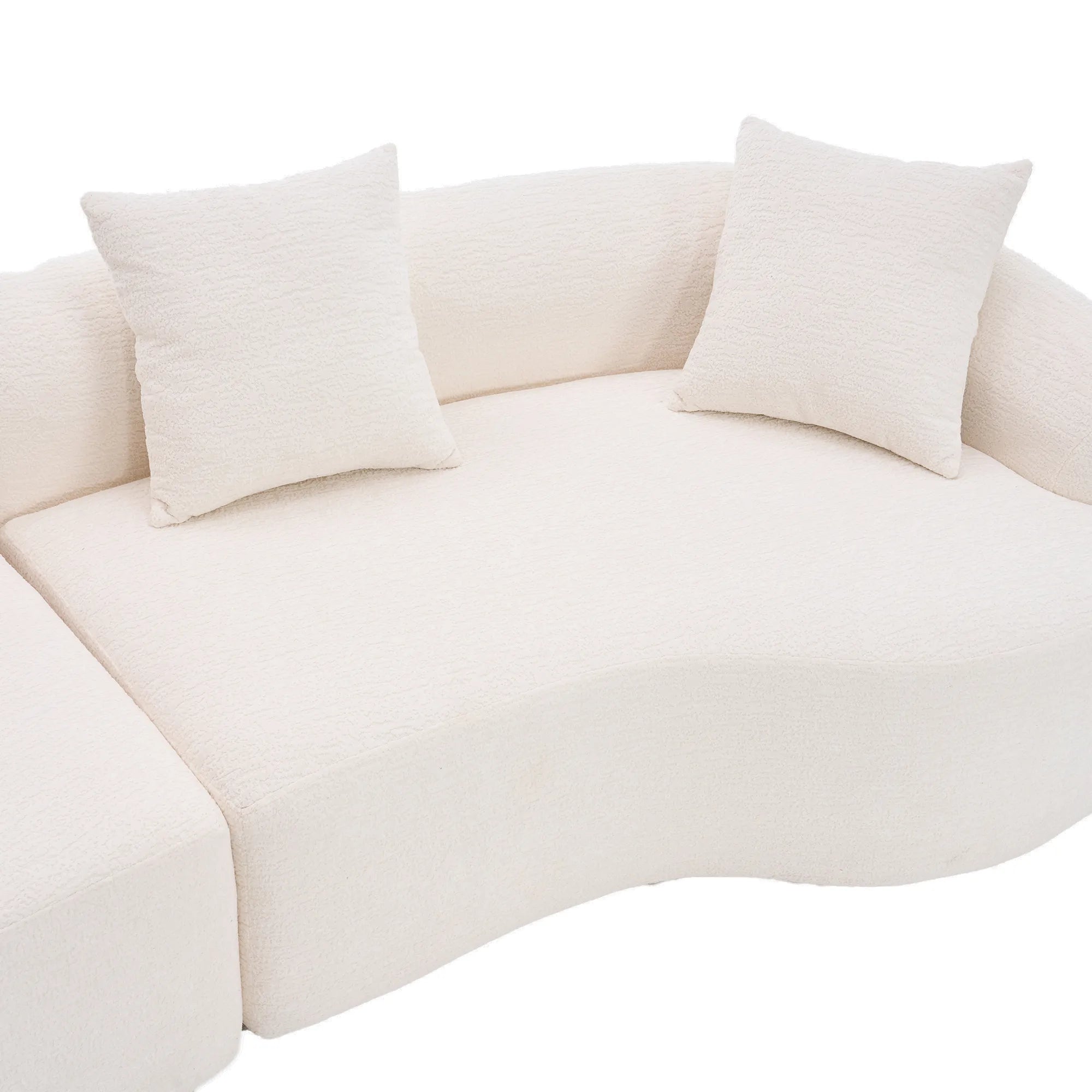 4 Seater Chenille Fabric Full Sponge Legless Compressed Sectional Sofa